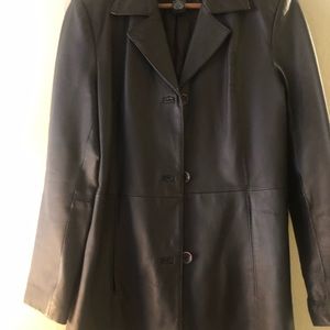 3 quarter leather blazer